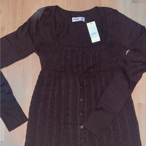 Hollister With tags brown babydoll sweater